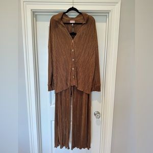 Show Me Your MuMu Brown Button Down Shirt